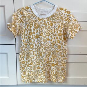 Kids Floral Print T-Shirt in Yellow and White